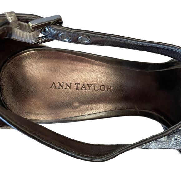 Ann Taylor Julia Python T-Strap Heels 8.5 Cream - Picture 6 of 13